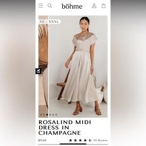 ROSALIND MIDI DRESS IN CHAMPAGNE